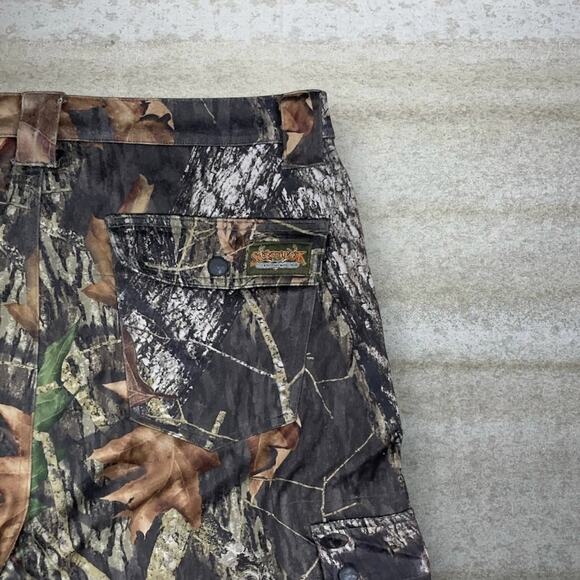 Vintage Mossy Oak Hunting Camo Tactical Pants Baggy Wide Leg Cargos Mens L 90s - Picture 3 of 6